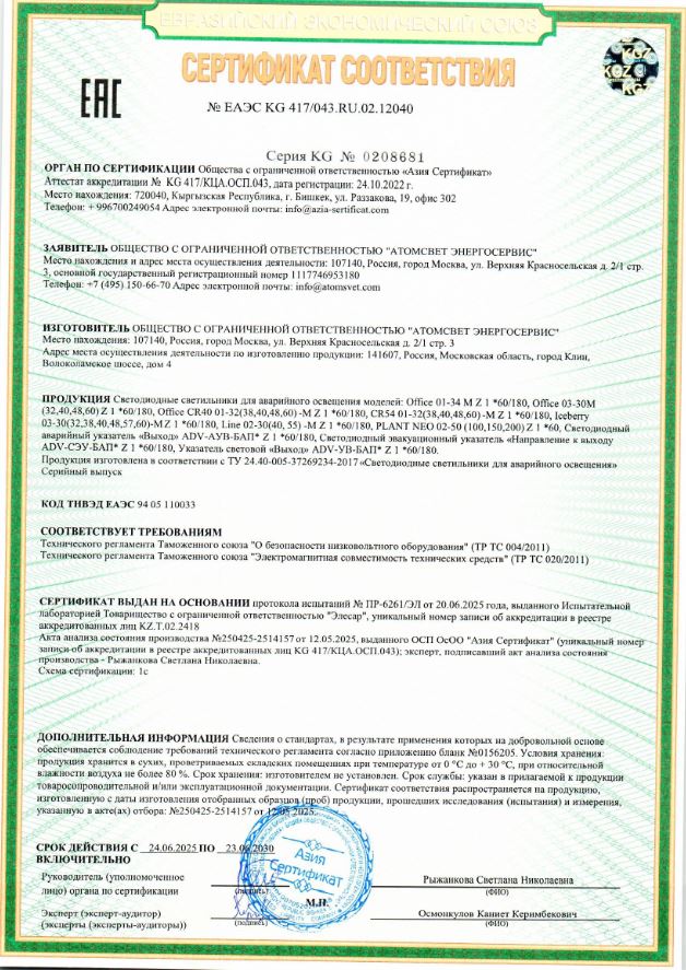 Производство светодиодных светильников для аварийного освещения